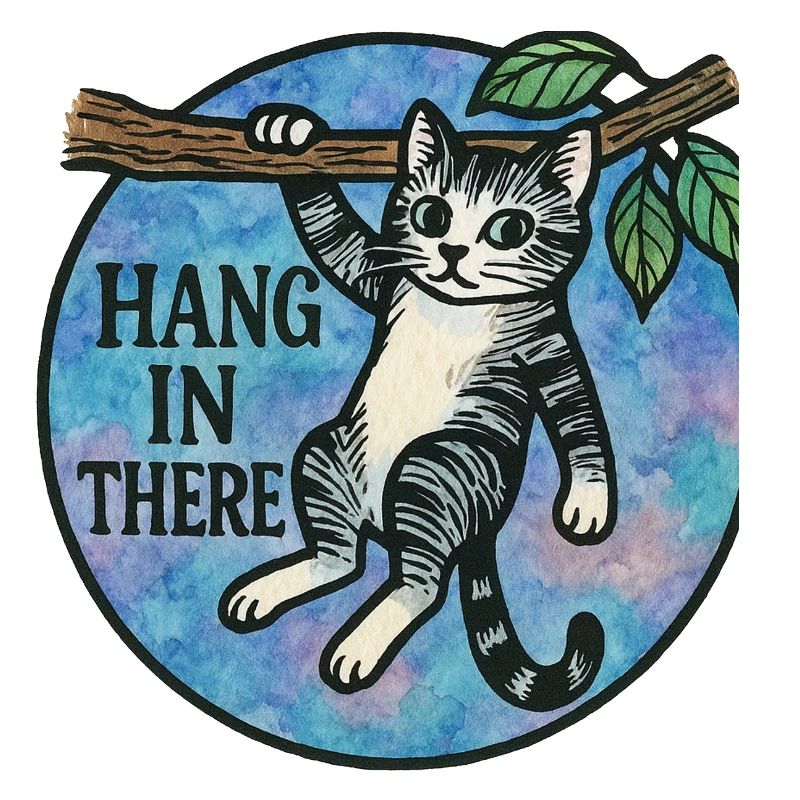 Accrochez-vous là-bas Patch pour chat