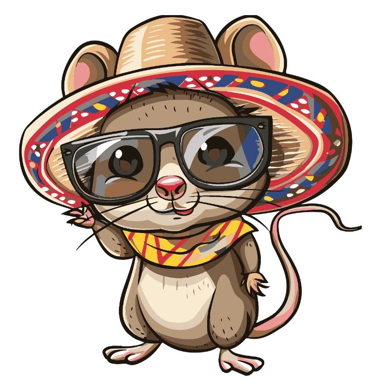 Mouse Comic Funny Sombrero