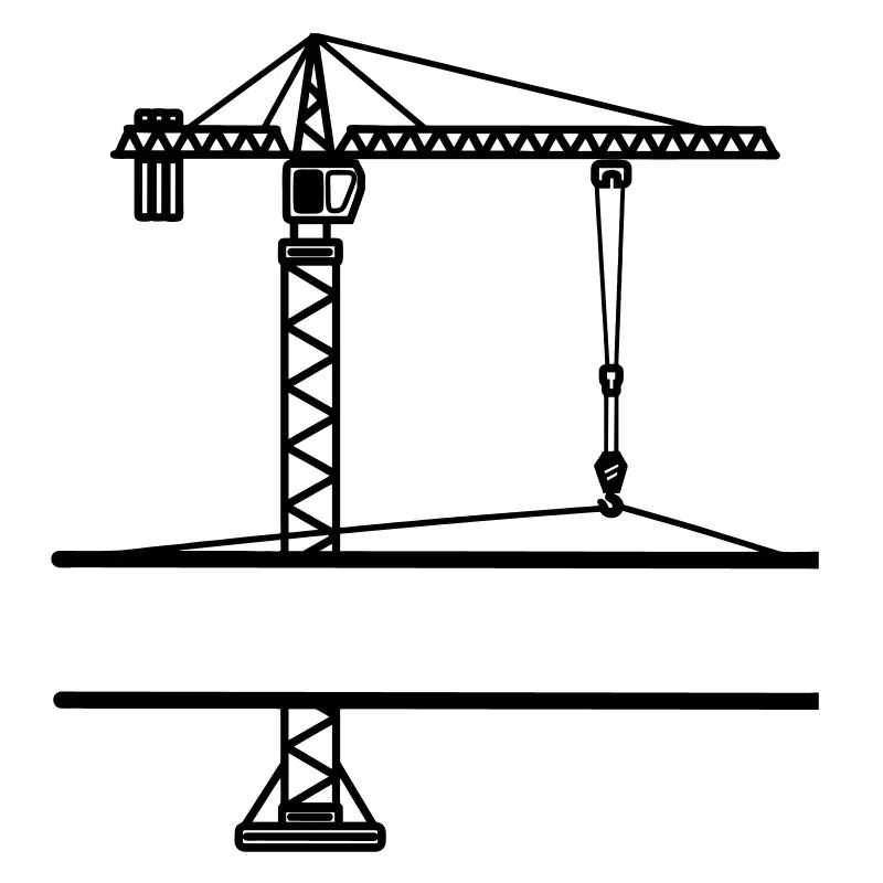 Construction crane with banner