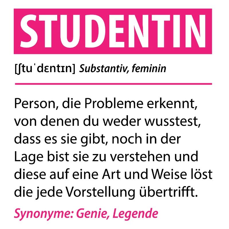 Studentin Lustige Definition Spruch Geschenk
