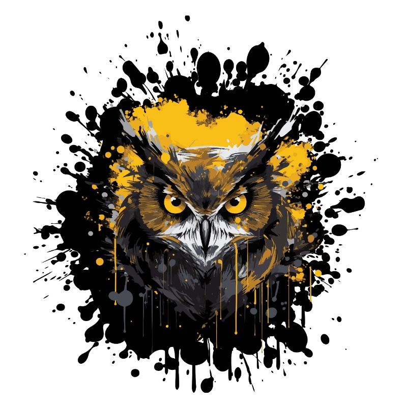 Eule Nachteule Splatter