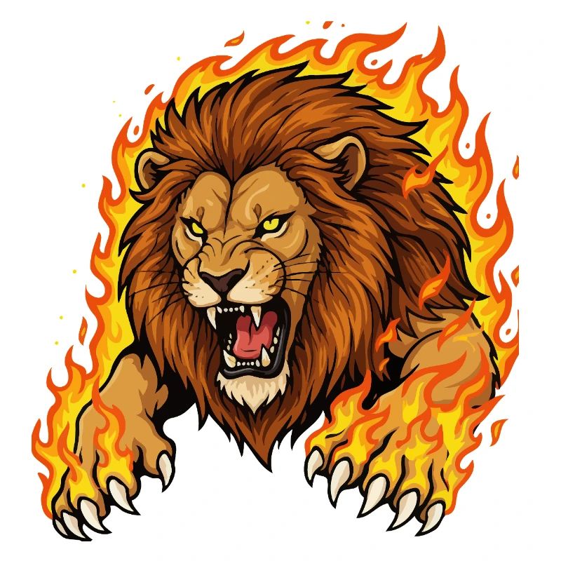 Lion in Flames
