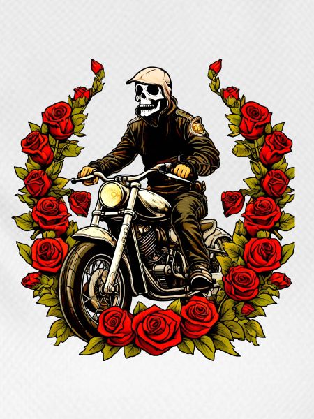 Motorcycle Skeleton Roses