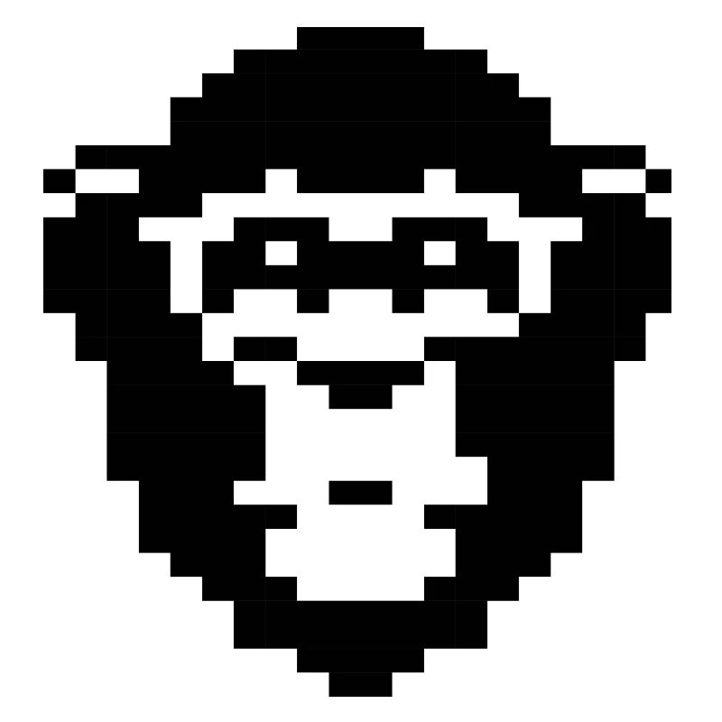 Conception du visage de singe pixelisé