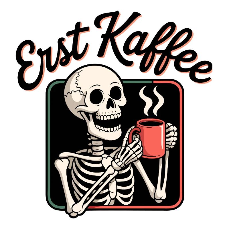 First Coffee Skeleton