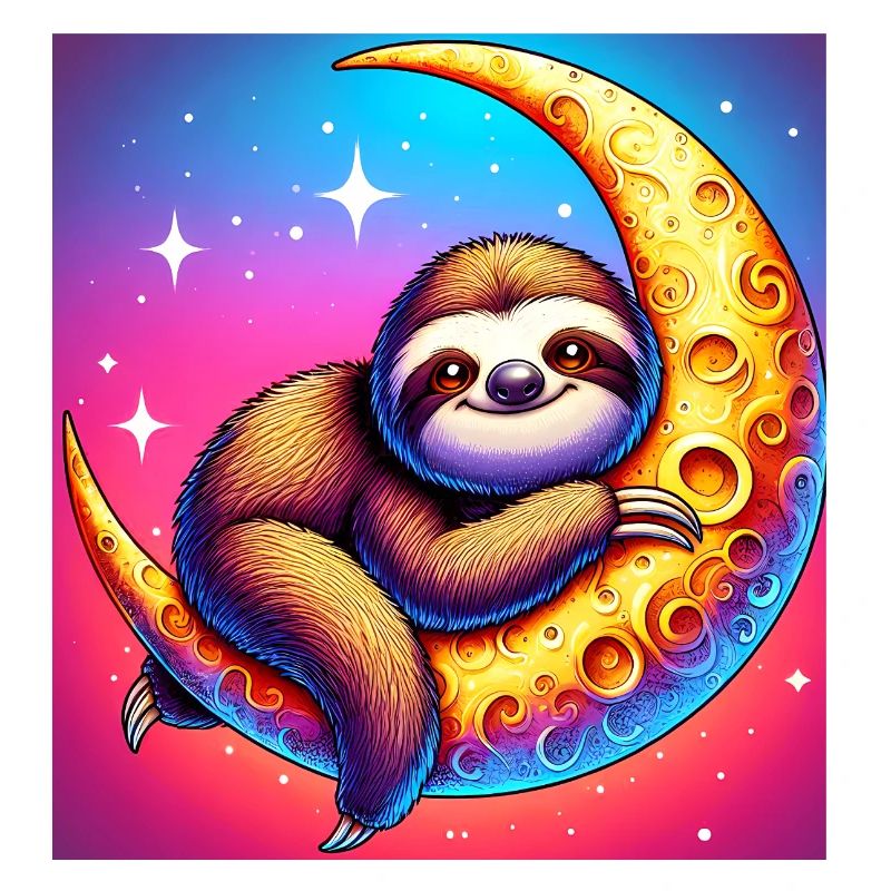 Faultier schläft an den Mond