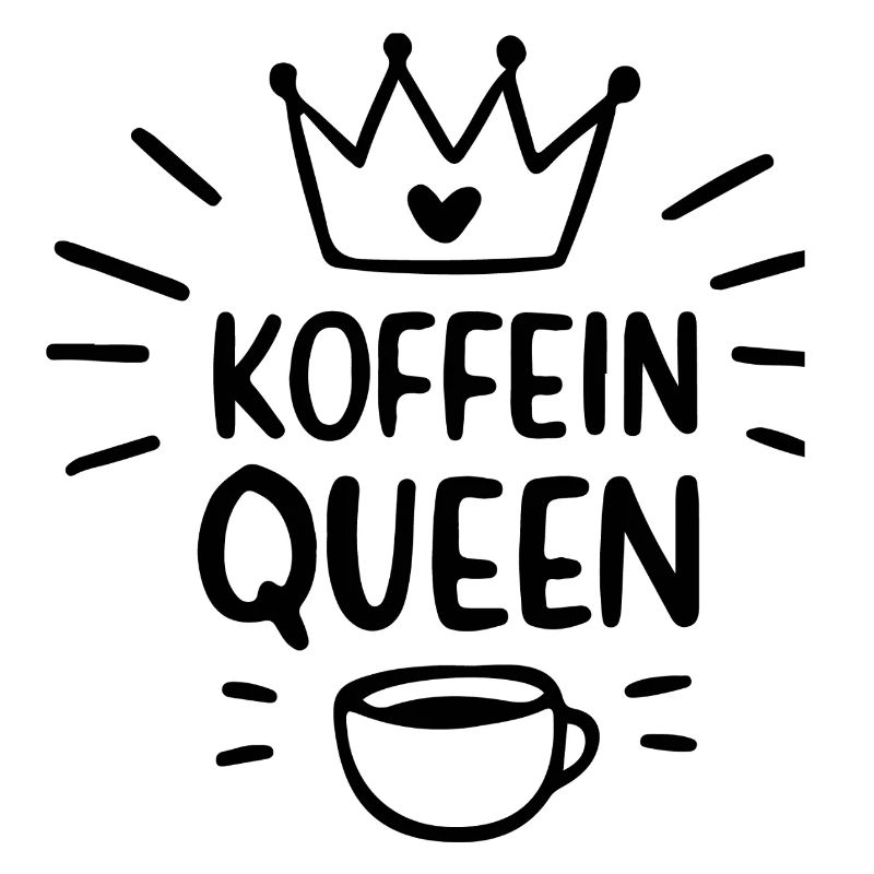 Schwarze Silhouette Koffein queen Morgenmuffel