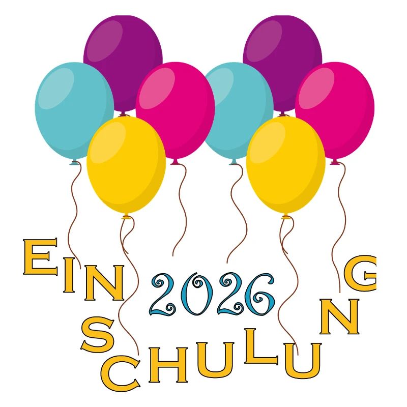 Bunte Ballons Einschulung