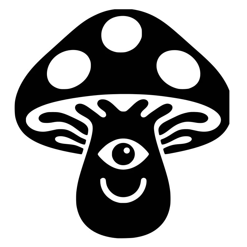 Champignon psychédélique avec motif œil