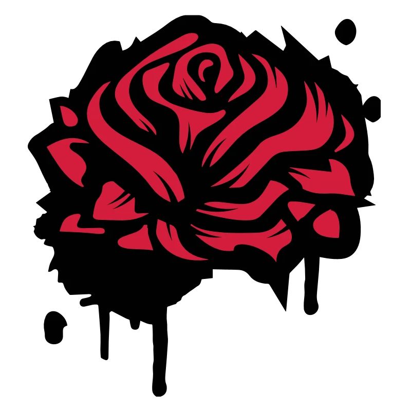 A rose as a graffiti