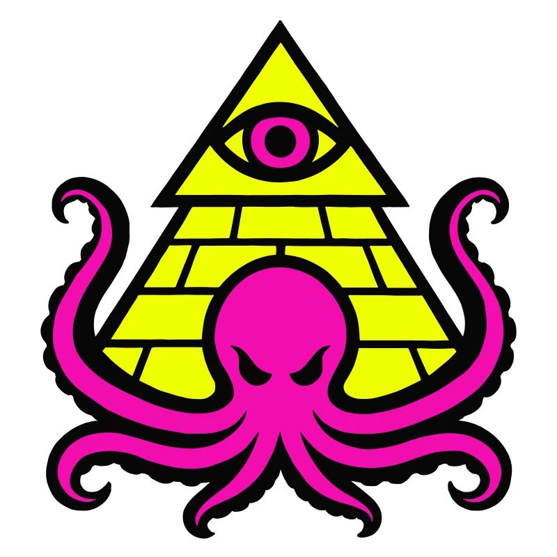 Pyramid with occult octopus and eye