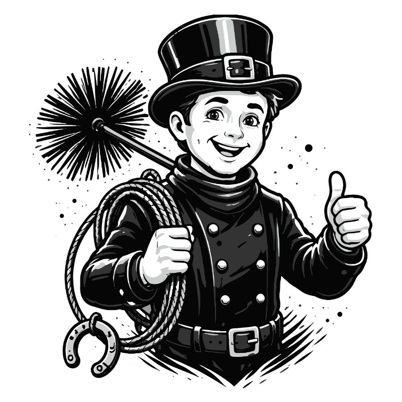 Dessin animé joyeux du ramoneur de cheminée