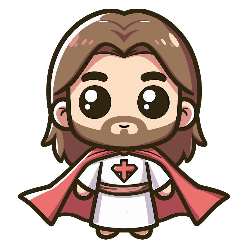 Niedlich Jesus Christus Superheld Kirche Held