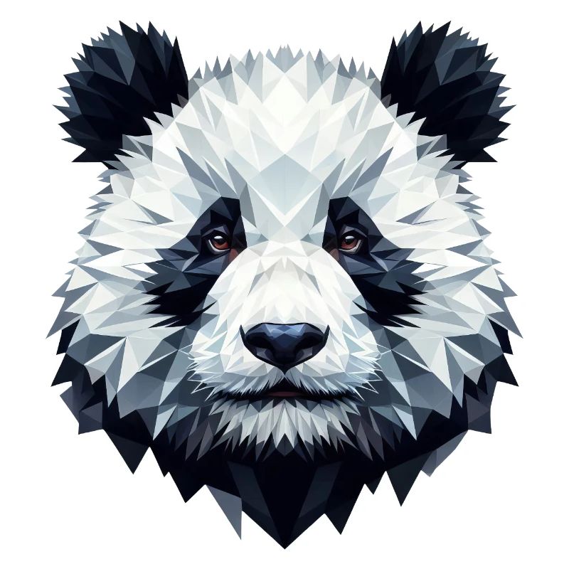 Panda Visage Polygone Art Géométrie