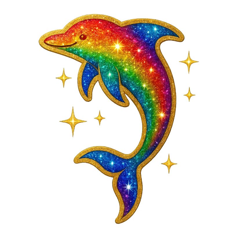 Regenbogen Delfin Glitzerpracht