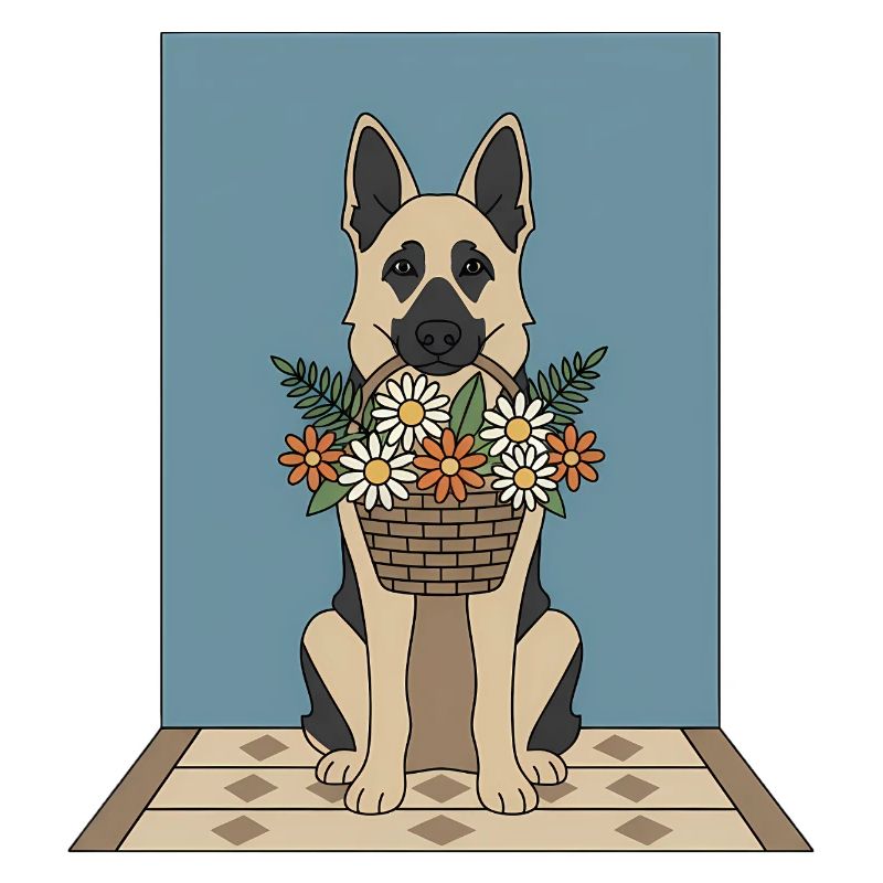 Blütenkorb Hund: Deutscher Schäferhund