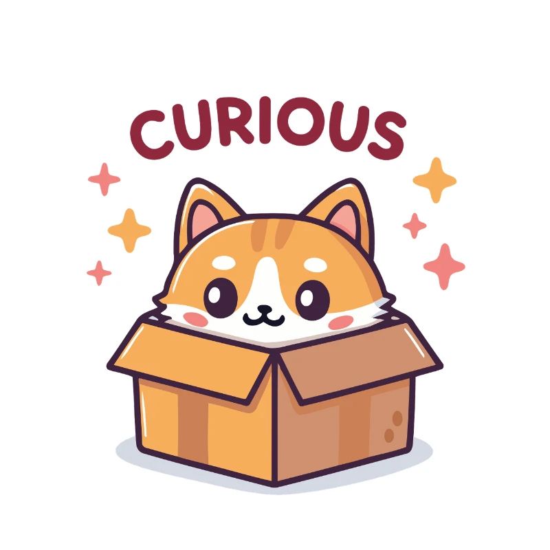 Curious kitten in the box