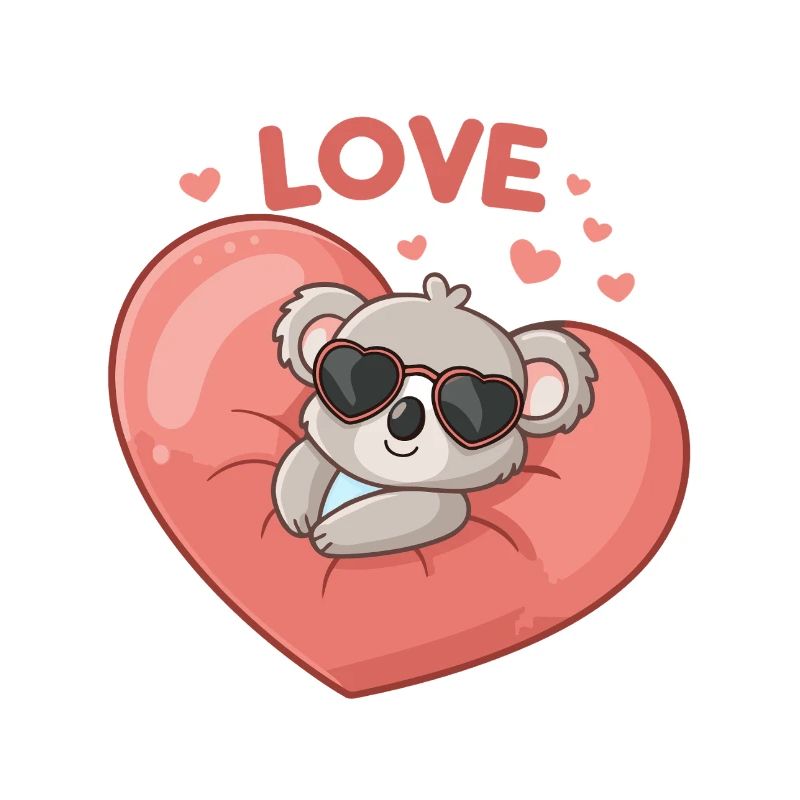 Koala-Liebe auf Pink Heart