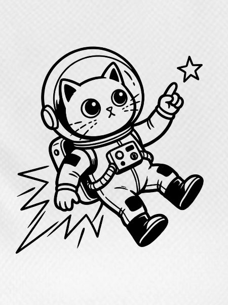 Astronaute chat dans l’espace