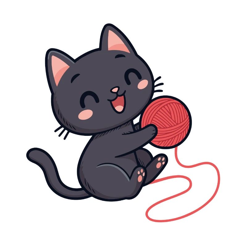 Red wool kitten soft pattern