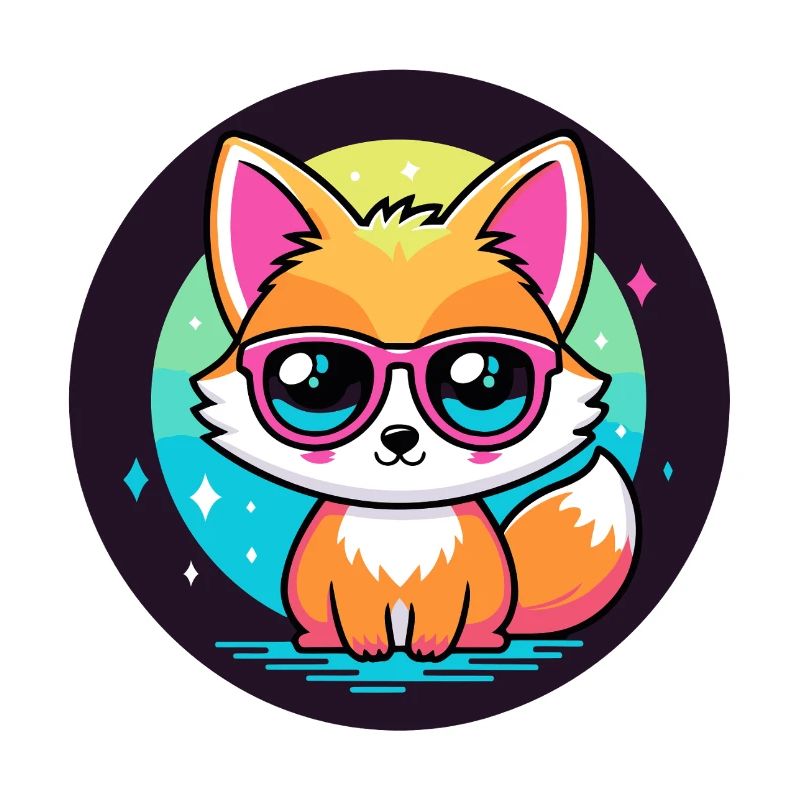 Fox Kawaii Pop Pink Glasses