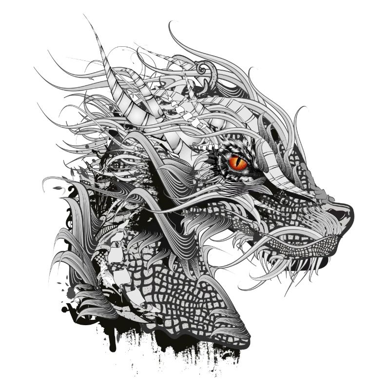 artfully designed mystical dragon head