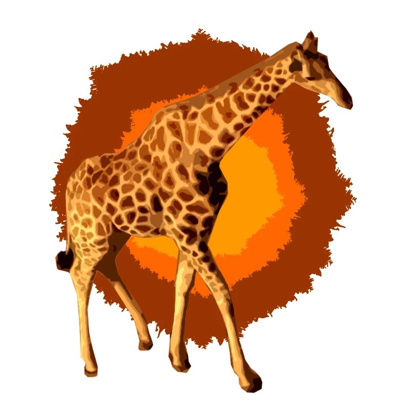 Giraffe in the sun fire