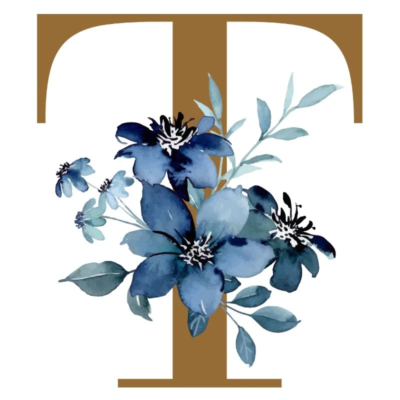 Fleur Bleue Monogramme T
