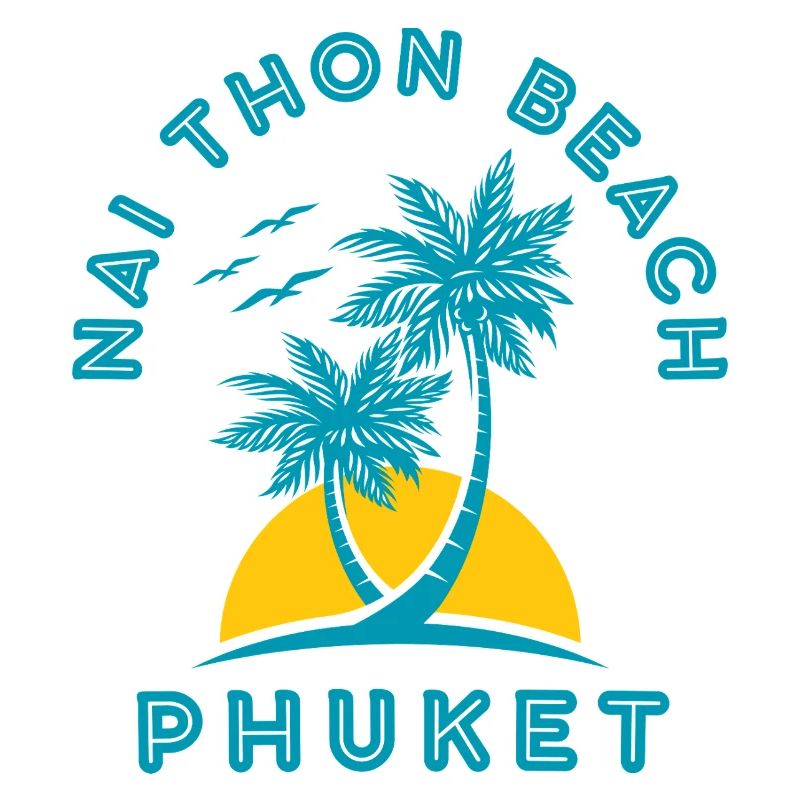 Coucher de soleil de palmier de Nai Thon Beach Phuket