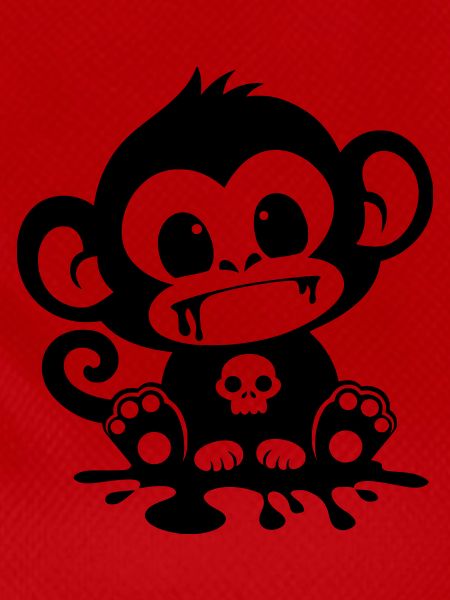 Spooky Monkey with Skull
