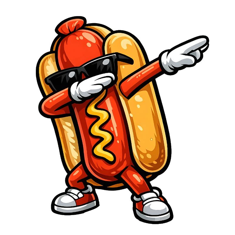 Dabbing Hot Dog