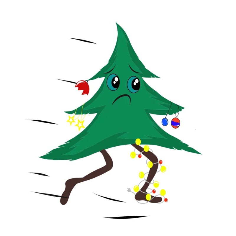 Arbre de Noël en cours d'exécution