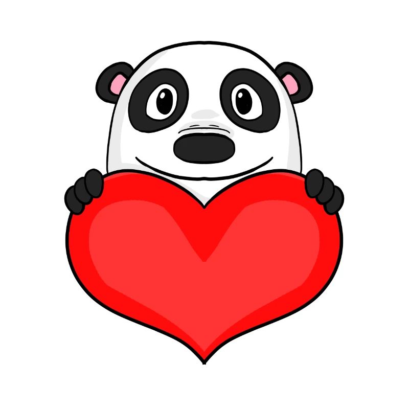 Panda mit Herz - Liebe Romantisch