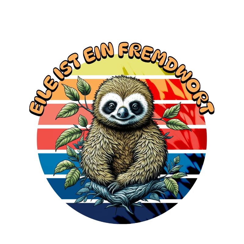 Retro Sloth on Sun Stripes
