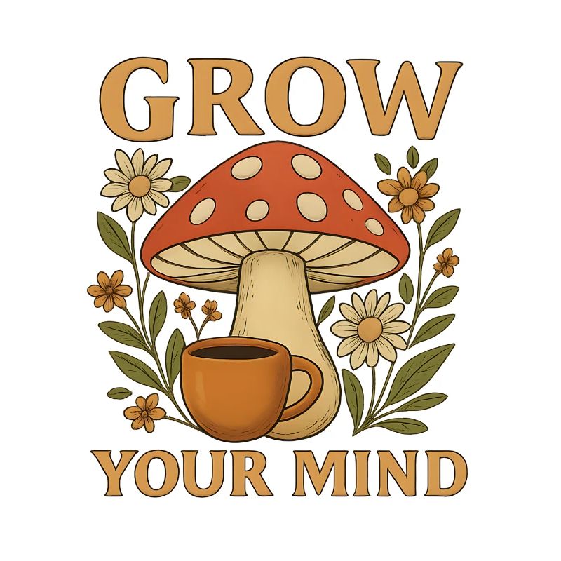 Growth Ghost Mushroom Flowers Design