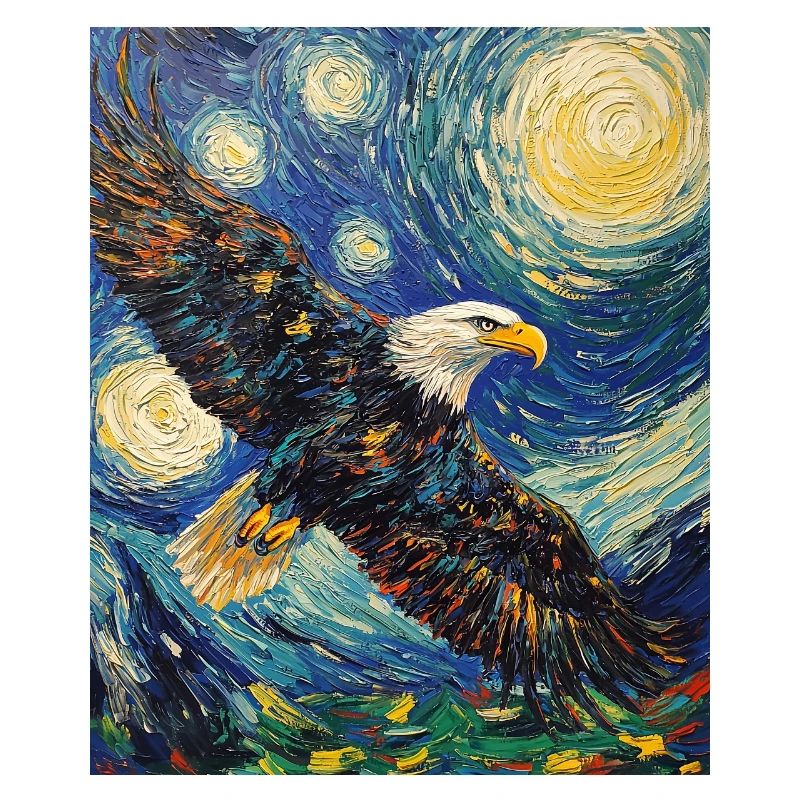 Adler Vogel Van Gogh Style Starry Night