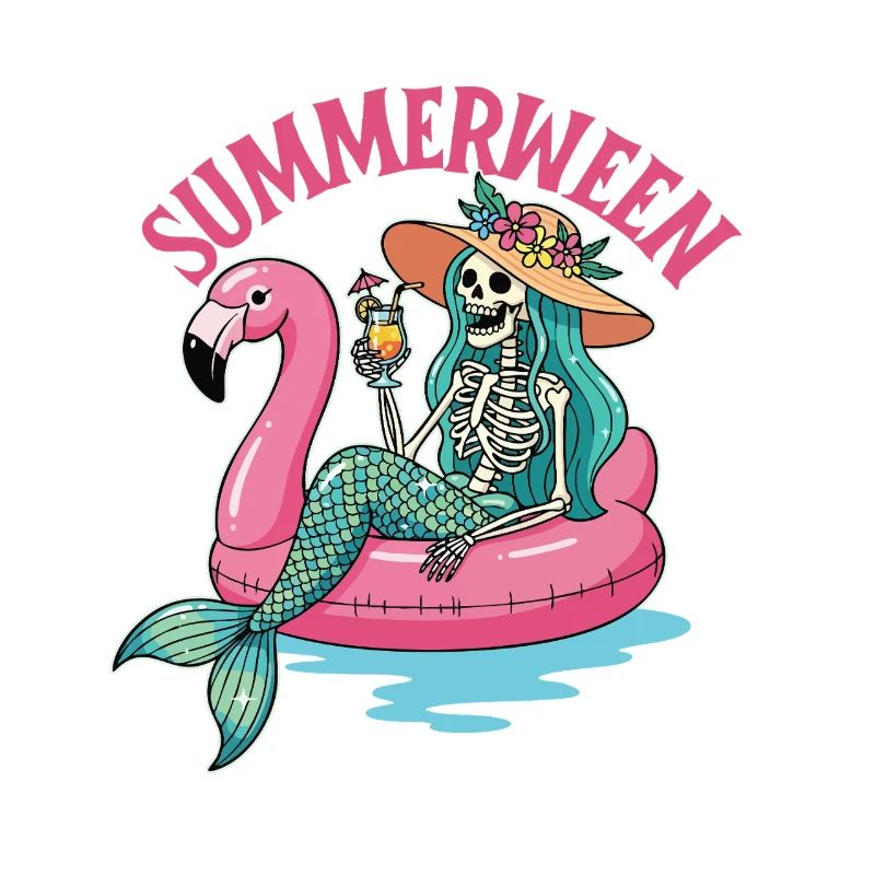 Summerween Mermaid Skeleton Spooky Costume