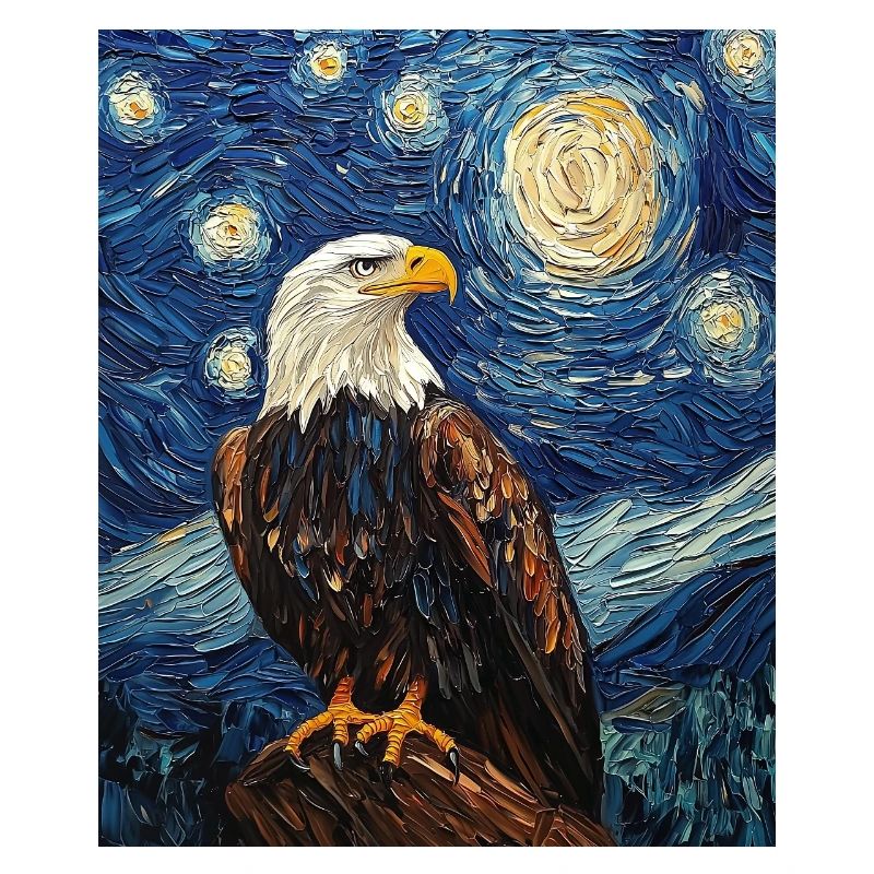 Eagle Bird Van Gogh Style Starry Night