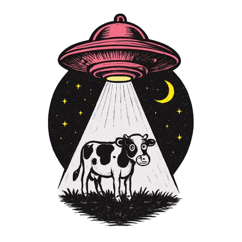 UFO light beam on cow