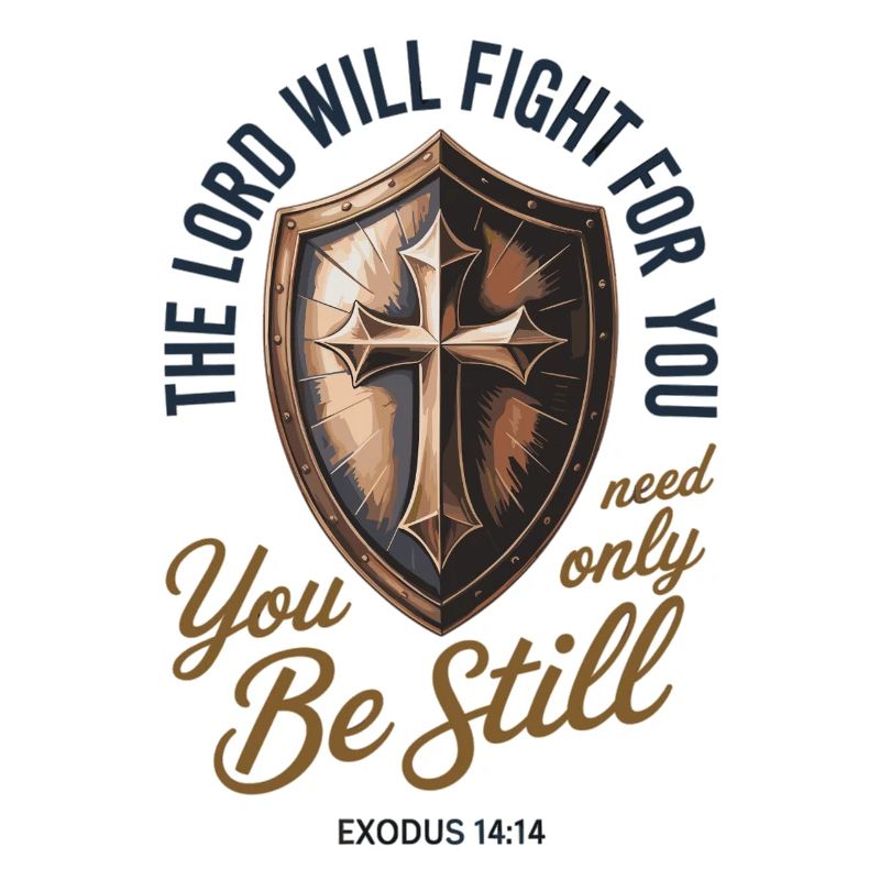 Bouclier et croix chrétienne Verset biblique Exode 14:14