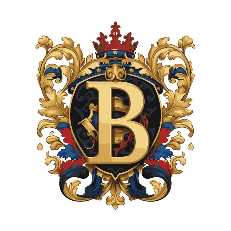 B Buchstabe Name Krone