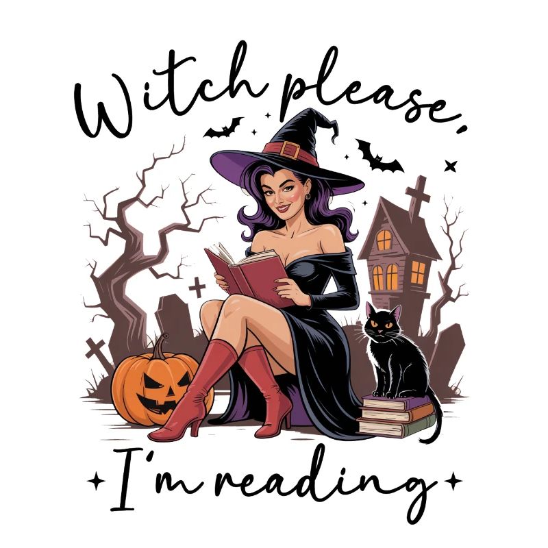 Witch Reading by Pumpkin Night