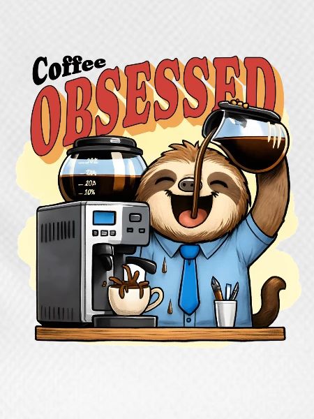 Coffee Obsessed Sloth Caffeine