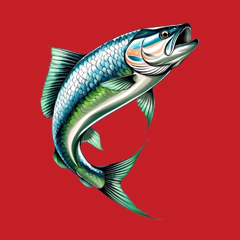 Jumping perch in green-blue