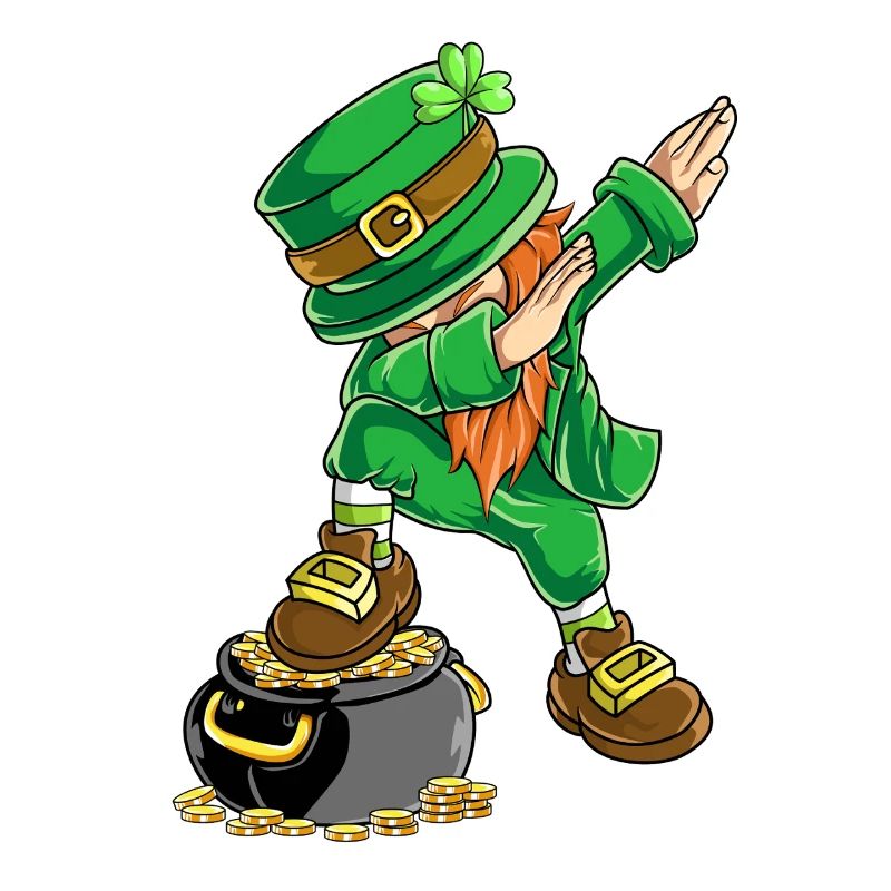 Dabbing Leprechaun St Patricks Day Gold Pot Design