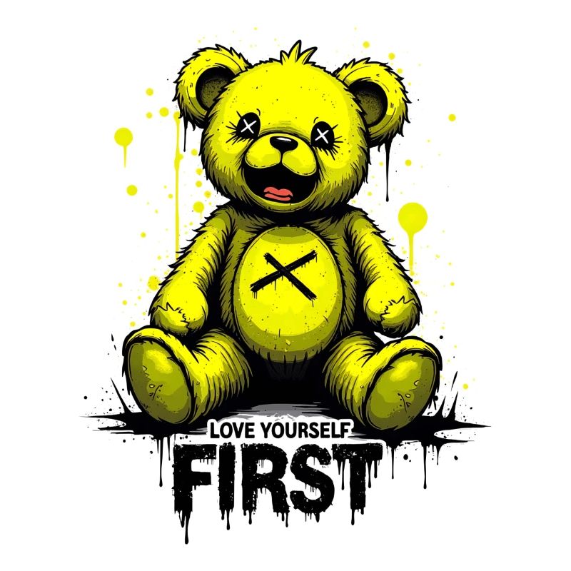 Aime-toi d’abord Teddy Bear Graffiti