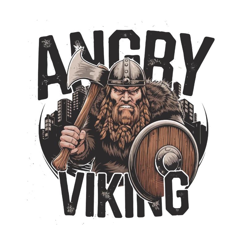 Angry Viking mit Axt und Schild