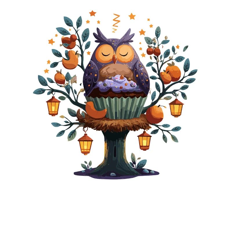 Owls Cake Tree Autumn Magic