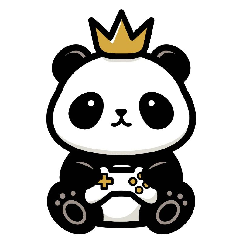 Panda sticker gamer crown