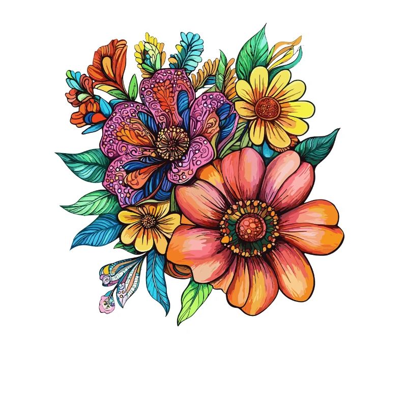 Fleurs splendantes couleurs néon